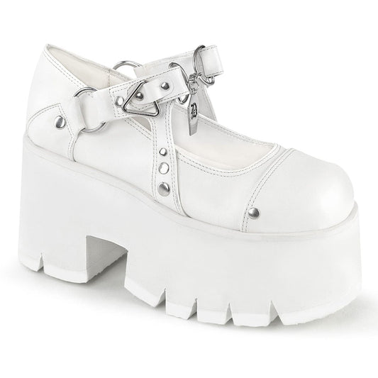 ASHES-33 White Vegan Leather Mary Janes Demonia US Size (Women's): 6