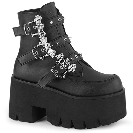 ASHES-55 Black Vegan Leather Demonia US Size (Women's): 6