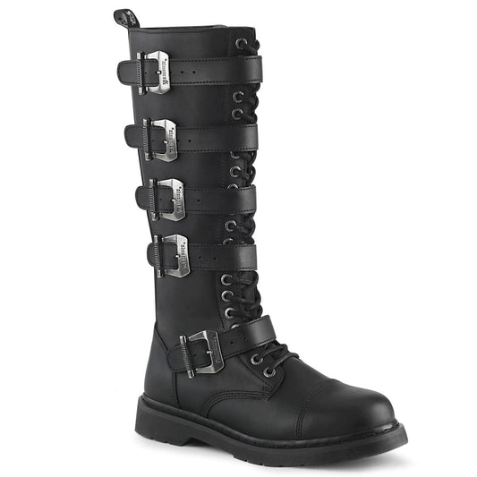 BOLT-425 Black Vegan Leather Combat Boot Demonia US Size (Unisex/Men's): 4