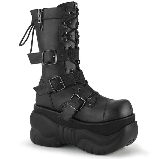 BOXER-230 Black Vegan Leather Mid-Calf Boot Demonia US Size (Unisex/Men's): 5