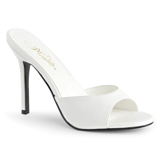 CLASSIQUE-01 White Kid Pu Slide Pleaser US Size (Women's): 5