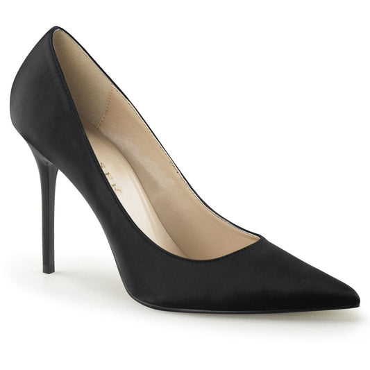 CLASSIQUE-20 Black Satin Pump Pleaser US Size (Women's): 5