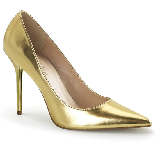 CLASSIQUE-20 Gold Met Pu Pump Pleaser US Size (Women's): 5