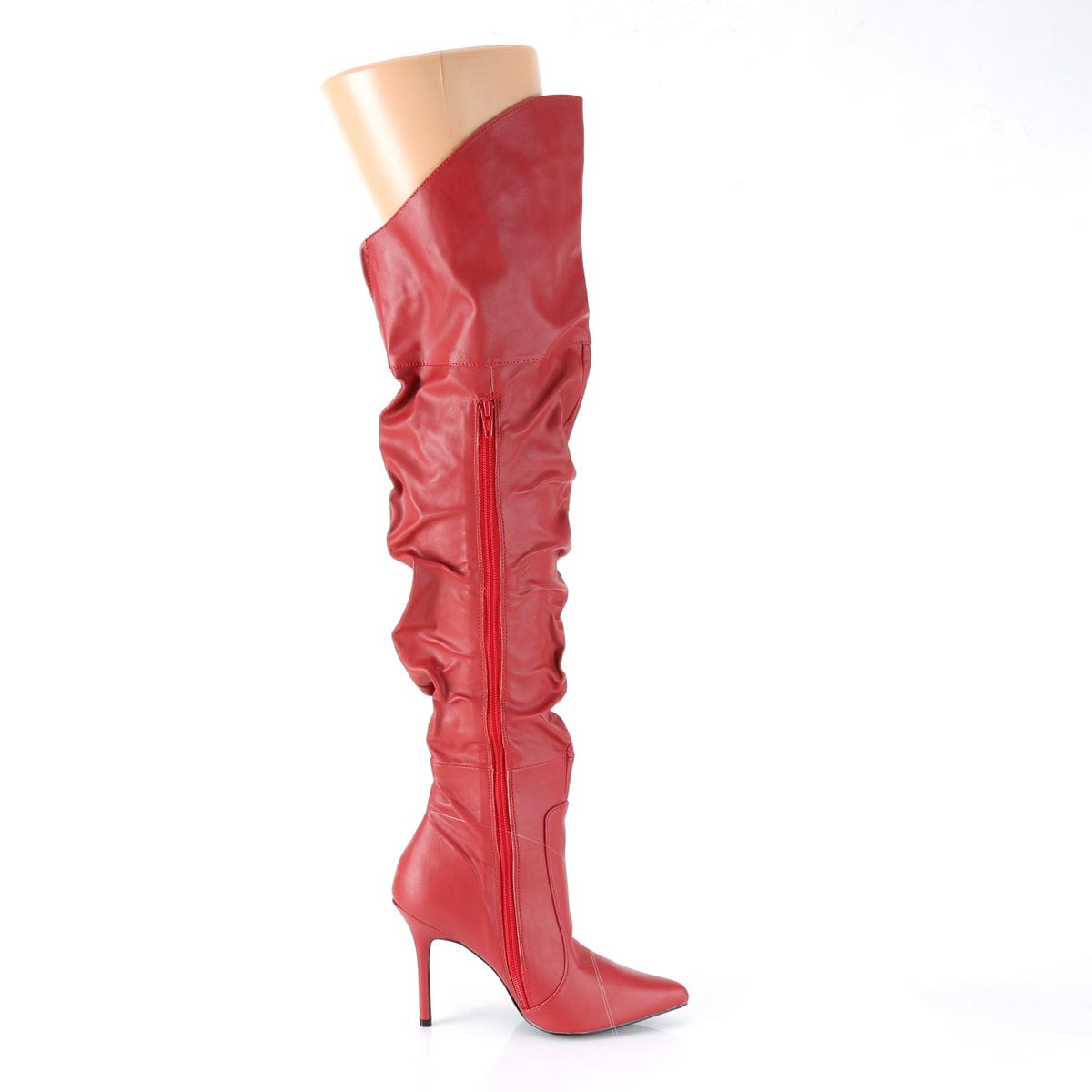 Red faux leather on sale boots