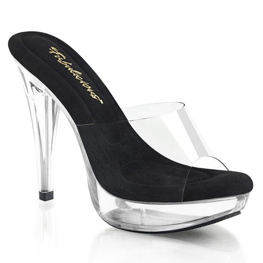 COCKTAIL-501 Clear-Black/Clear CURRENT Fabulicious US Size (Women's): 5