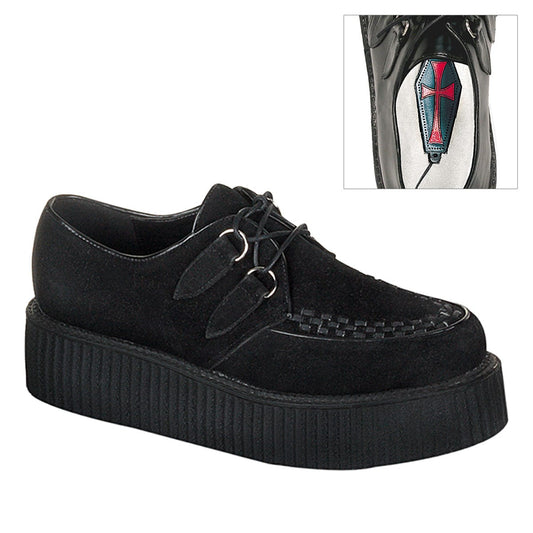 CREEPER-402S Black Suede Creeper Demonia US Size (Unisex/Men's): 4