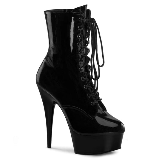 DELIGHT-1020 Black Patent/Black Ankle Boot Pleaser US Size (Women's): 5