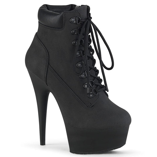 DELIGHT-600TL-02 Black Nubuck Faux Leather/Black Matte Boot Pleaser US Size (Women's): 5