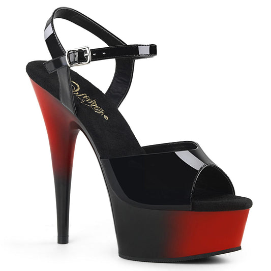 DELIGHT-609BR Black Patent/Red-Black Platform Sandal Pleaser US Size (Women's): 5