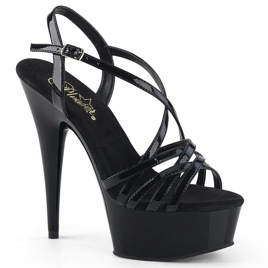 DELIGHT-613 Black Patent/Black Platform Sandal Pleaser US Size (Women's): 5