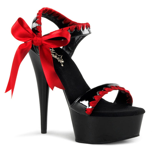 DELIGHT-615 Black-Red/Black Platform Sandal Pleaser US Size (Women's): 5