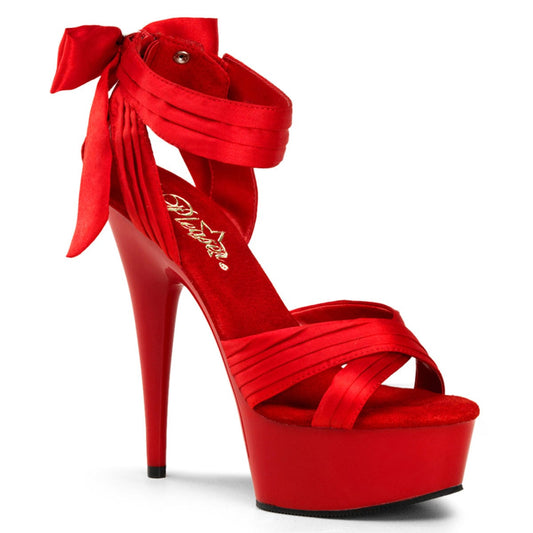 DELIGHT-668 Red Satin/Red Platform Sandal Pleaser US Size (Women's): 5