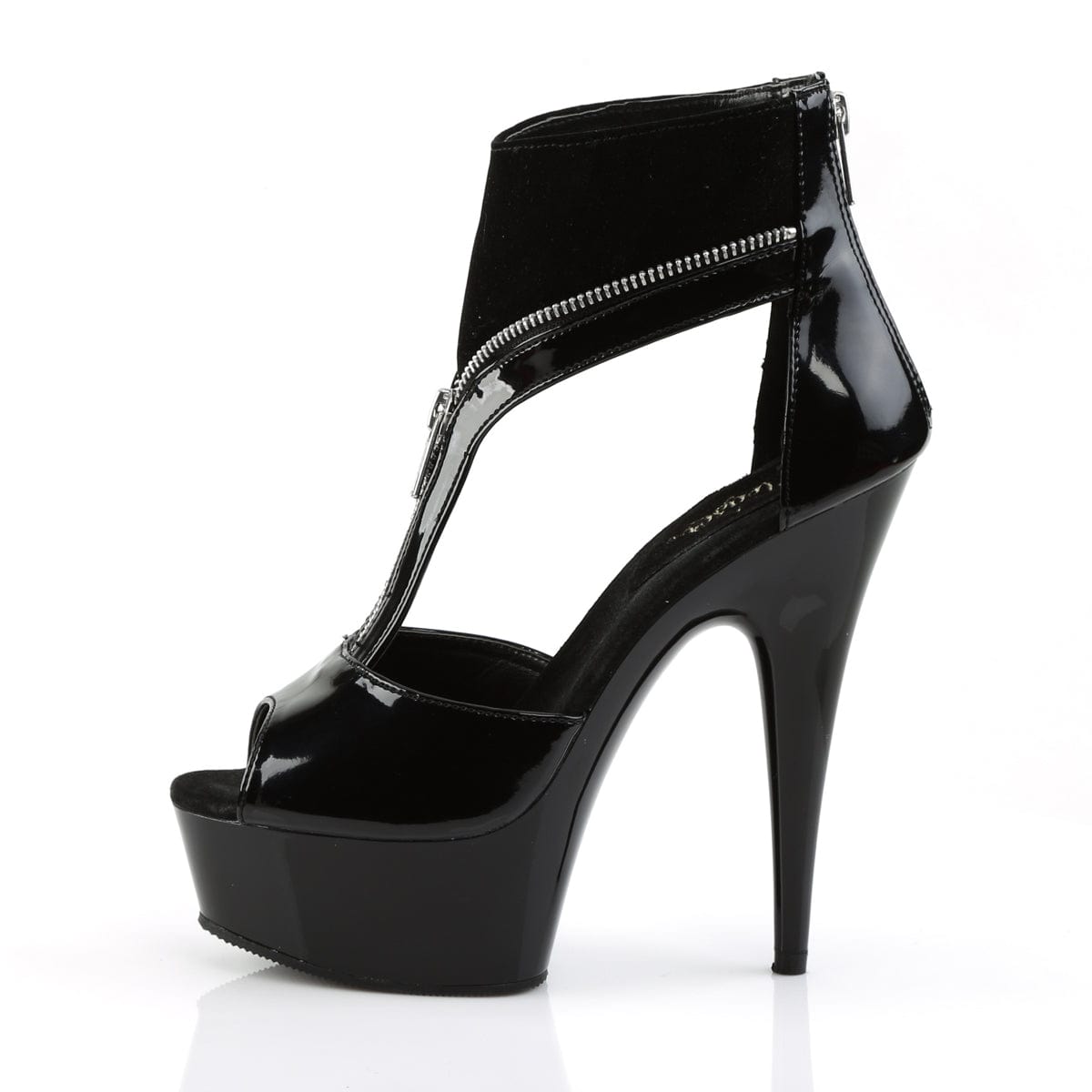 DELIGHT-690 Black Patent -Lamy/Black Platform Sandal Pleaser US Size (Women's): 5