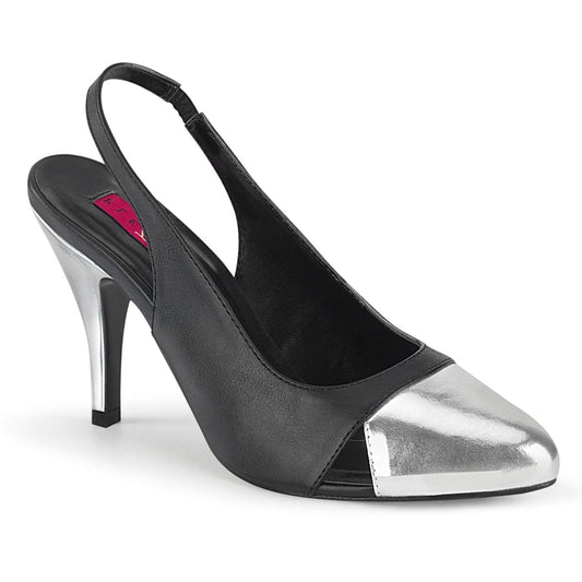 DREAM-405 Black Faux Leather-Silver Metallic Pu CURRENT Pleaser Pink Label US Size (Women's): 9