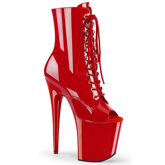 FLAMINGO-1021 Red Patent/Red Ankle Boot Pleaser US Size (Women's): 5