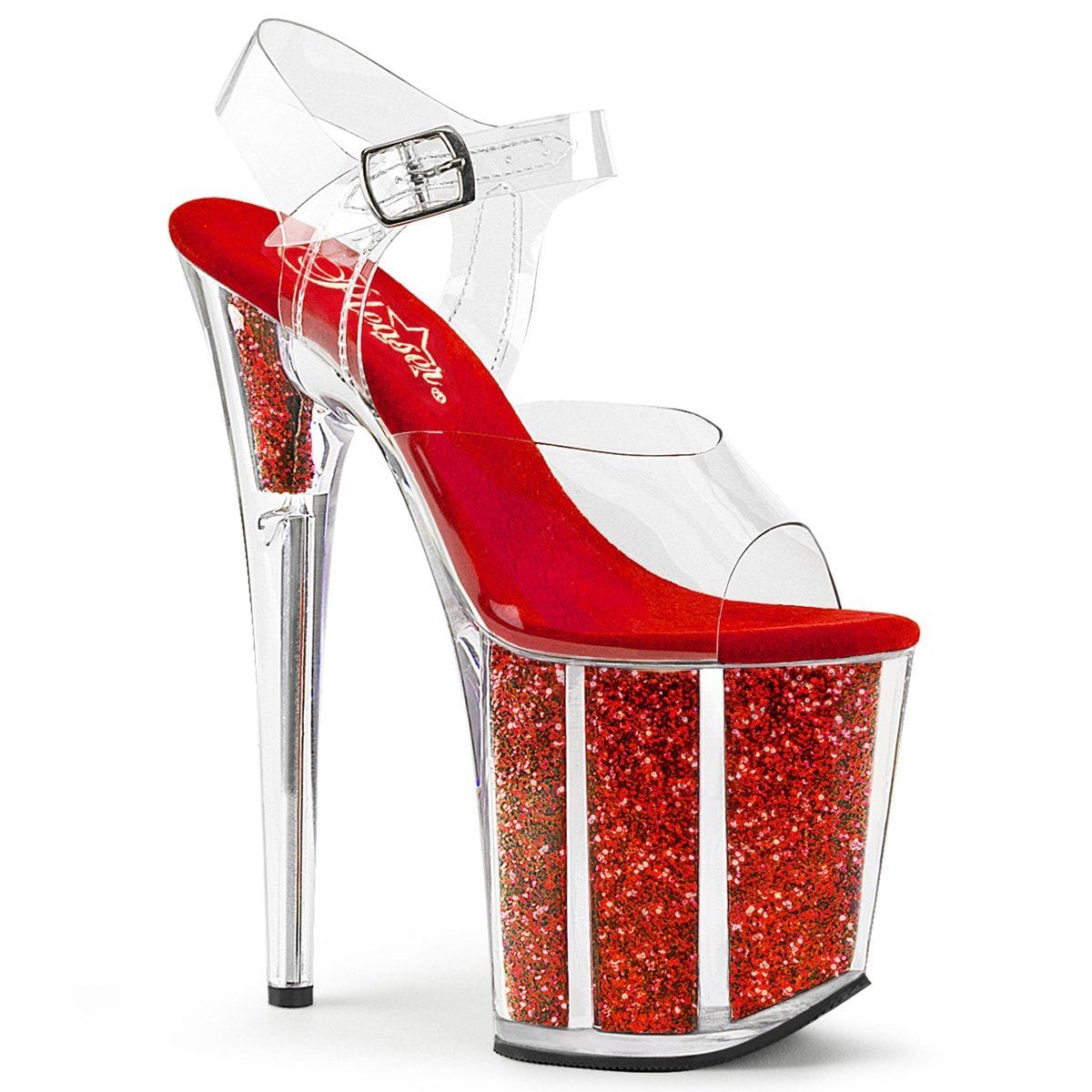 Red best sale glitter sandals