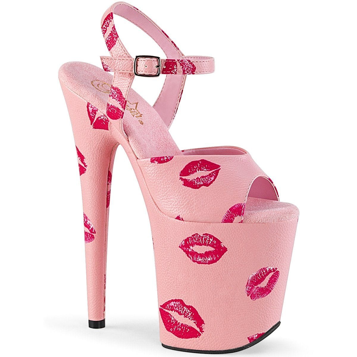 FLAMINGO-809KISSES Baby Pink Faux Leather/Baby Pink Faux Leather Platform Sandal Pleaser US Size (Women's): 5