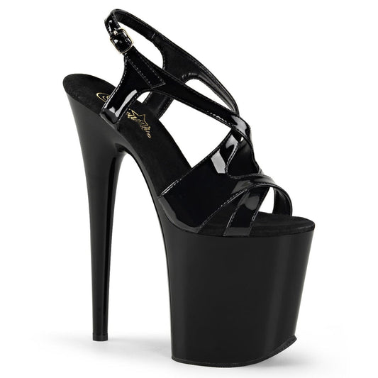 FLAMINGO-831 Black Patent/Black Platform Sandal Pleaser US Size (Women's): 5