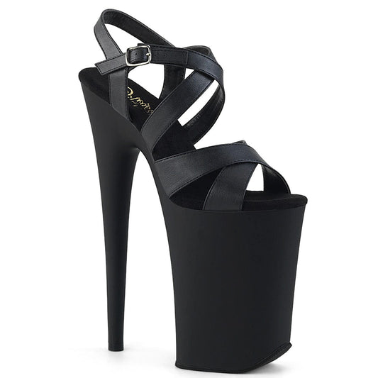 INFINITY-997 Black Faux Leather/Black Matte Platform Sandal Pleaser US Size (Women's): 5