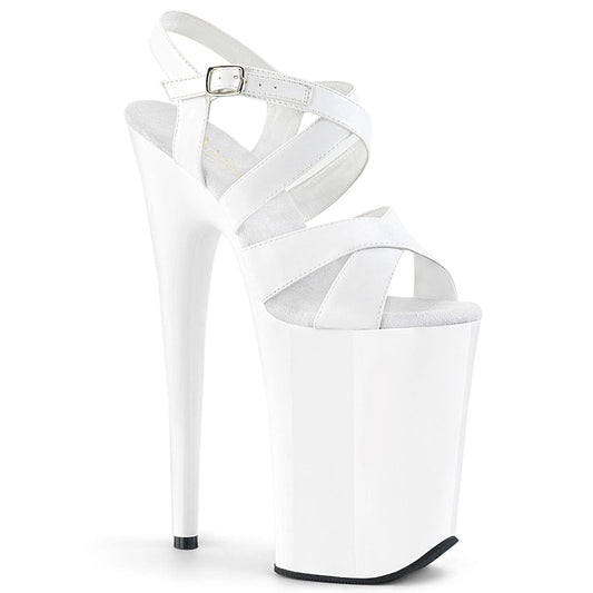 INFINITY-997 White Patent/White Platform Sandal Pleaser US Size (Women's): 5