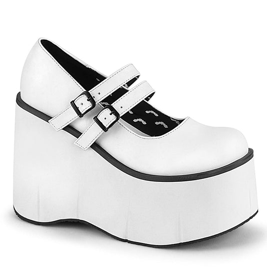 KERA-08 White Vegan Leather Mary Janes Demonia US Size (Women's): 5