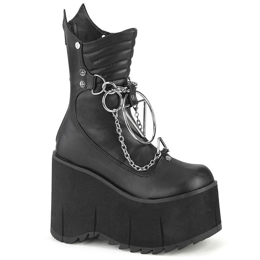 KERA-130 Black Vegan Leather Calf Boot Demonia US Size (Women's): 5