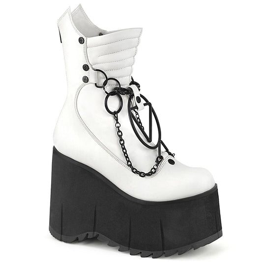 KERA-130 White Vegan Leather Calf Boot Demonia US Size (Women's): 5