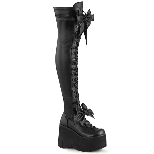 KERA-303 Black Stretch Vegan Leather Thigh Boot Demonia US Size (Women's): 5