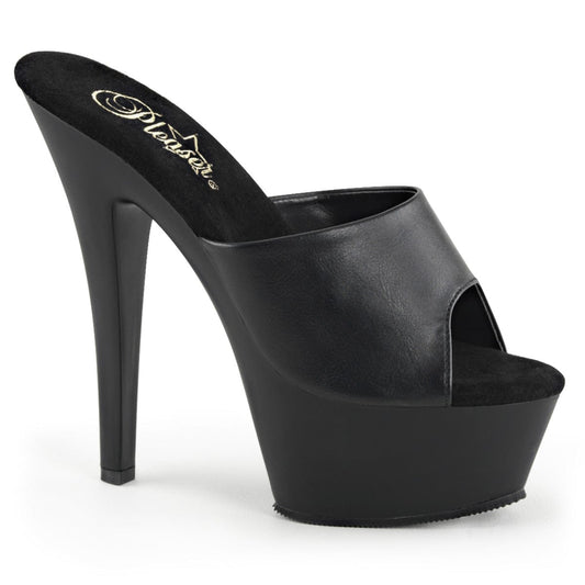 KISS-201 Black Faux Leather/Black Matte Platform Sandal Pleaser US Size (Women's): 5