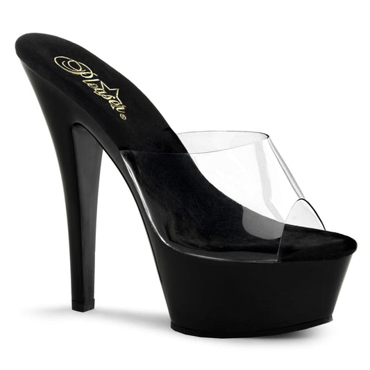 KISS-201 Clear/Black Platform Sandal Pleaser US Size (Women's): 5