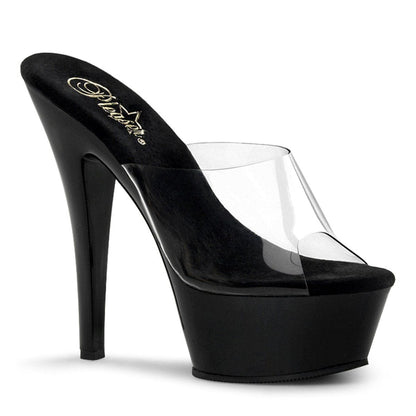 KISS-201 Clear/Black Platform Sandal Pleaser US Size (Women's): 5