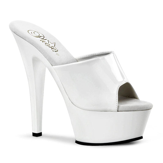 KISS-201 White Patent/White Slide Pleaser US Size (Women's): 5