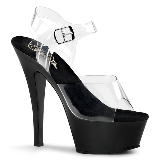 KISS-208 Clear/Black Platform Sandal Pleaser US Size (Women's): 5