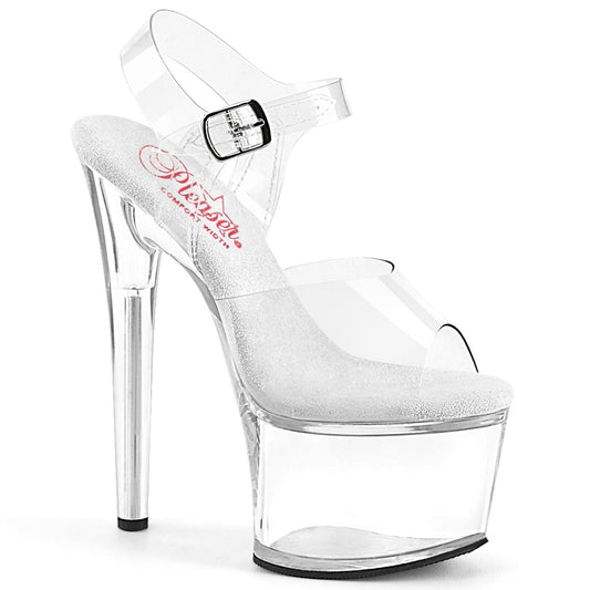 PASSION-708 Clear/Clear Platform Sandal Pleaser US Size (Women's): 5