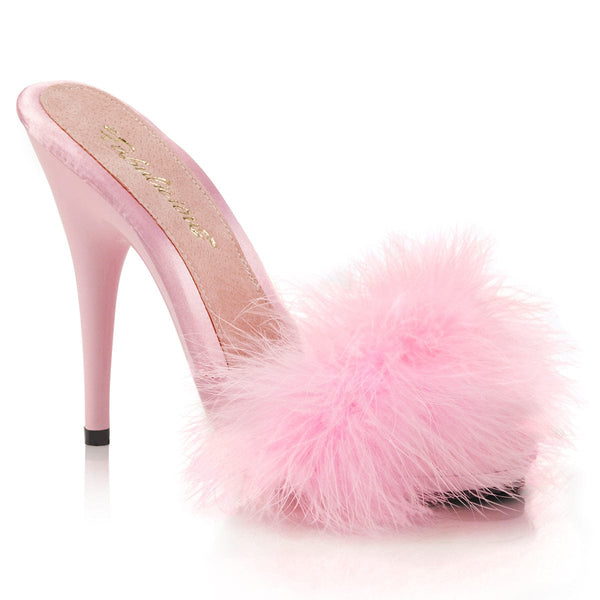 Pink fluffy heels hotsell