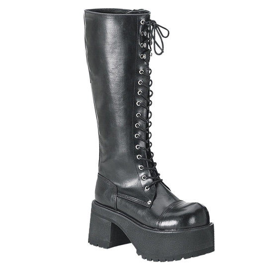 RANGER-302 Black Vegan Leather Knee Boot Demonia US Size (Unisex/Men's): 4