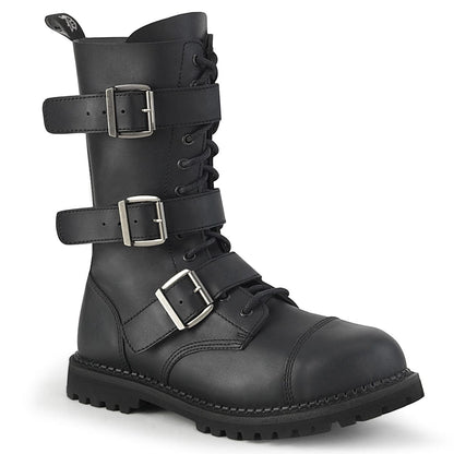 RIOT-12BK Black Vegan Leather Ankle Boot Demonia US Size (Unisex/Men's): 4