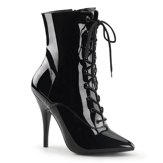 SEDUCE-1020 Black Patent Ankle Boot Pleaser US Size (Women's): 6