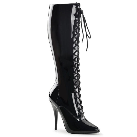 SEDUCE-2020 Black Patent Knee Boot Pleaser US Size (Women's): 6