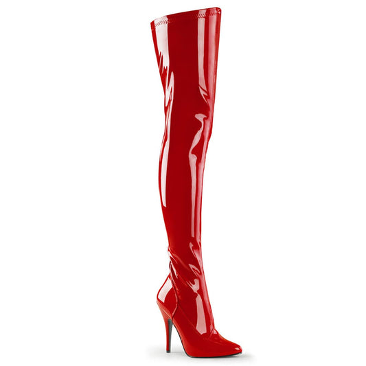 SEDUCE-3000 Red Stretch Patent Thigh Boot Pleaser US Size (Women's): 6