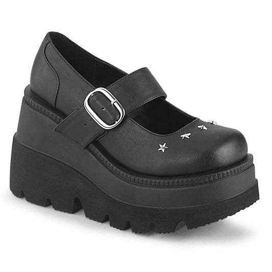 SHAKER-23 Black Vegan Leather Mary Janes Demonia US Size (Women's): 6