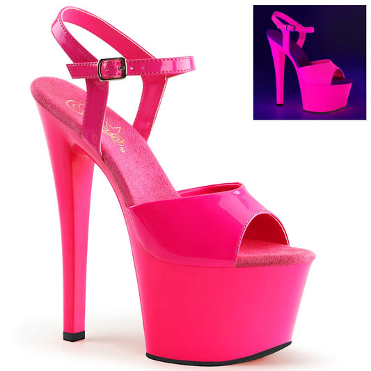 SKY-309UV Neon Hot Pink/Hot Pink Platform Sandal Pleaser US Size (Women's): 5