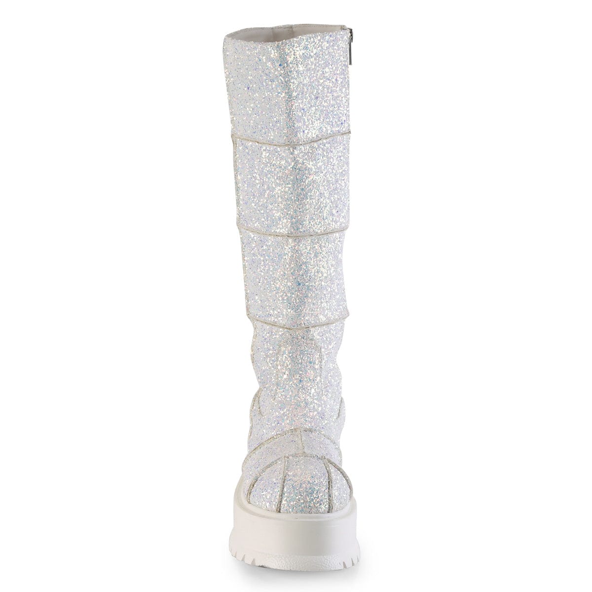 SLACKER-230 White Multi Glitter Knee Boot Demonia US Size (Women's): 6