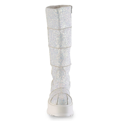 SLACKER-230 White Multi Glitter Knee Boot Demonia US Size (Women's): 6