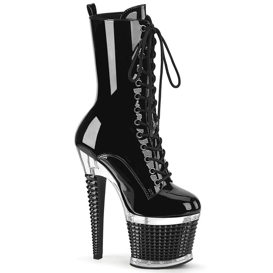 SPECTATOR-1040 Black Patent/Clear-Black Mid-Calf Boot Pleaser US Size (Women's): 6