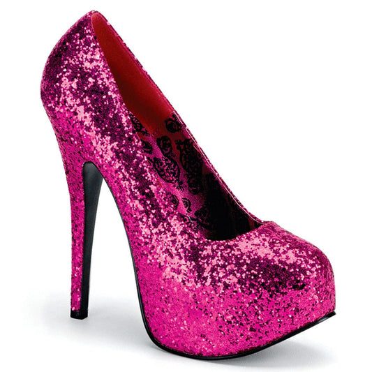 TEEZE-06G Hot Pink Glitter CURRENT Bordello US Size (Women's): 6