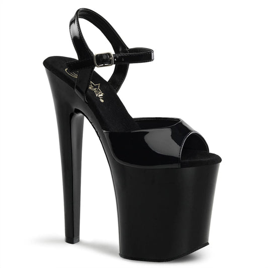 XTREME-809 Black Patent/Black Platform Sandal Pleaser US Size (Women's): 5