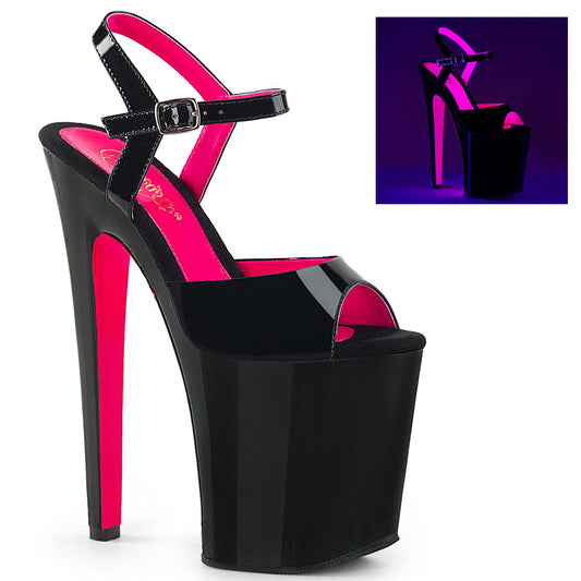 XTREME-809TT Black Patent -Neon Hot Pink/Black Platform Sandal Pleaser US Size (Women's): 5