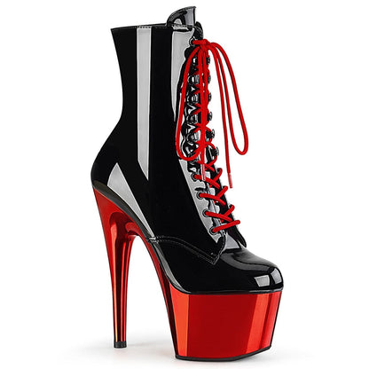 ADORE-1020 Black Patent/Red Chrome Ankle Boot Pleaser US Size (Women's): 5