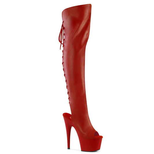 ADORE-3019 Red Faux Leather/Red Matte Pleaser US Size (Women's): 6